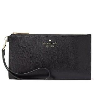 Kate Spade New York Madison Saffiano Leather Double Zip Wristlet (Black)